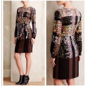 Anthropologie Lavand Long Sleeve Floral Dress sz XS